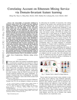 Correlating Account on Ethereum Mixing Service via Domain-Invariant feature learning