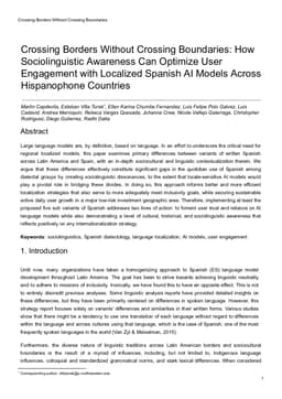 Crossing Borders Without Crossing Boundaries: How Sociolinguistic Awareness Can Optimize User Engagement with Localized Spanish AI Models Across Hispanophone Countries