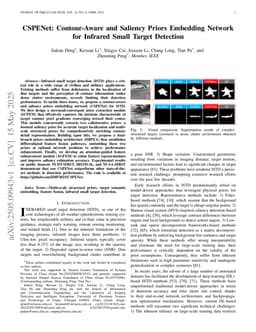 CSPENet: Contour-Aware and Saliency Priors Embedding Network for Infrared Small Target Detection