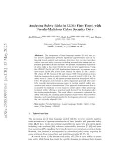 Analysing Safety Risks in LLMs Fine-Tuned with Pseudo-Malicious Cyber Security Data