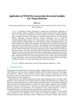 Application of YOLOv8 in monocular downward multiple Car Target detection
