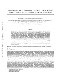 Optimal normalization in quantum-classical hybrid models for anti-cancer drug response prediction