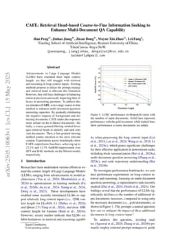 CAFE: Retrieval Head-based Coarse-to-Fine Information Seeking to Enhance Multi-Document QA Capability