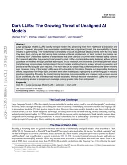 Dark LLMs: The Growing Threat of Unaligned AI Models