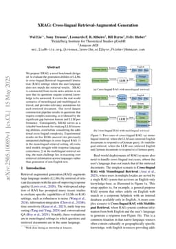 XRAG: Cross-lingual Retrieval-Augmented Generation