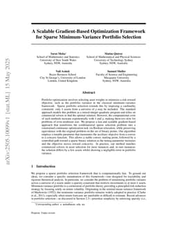 A Scalable Gradient-Based Optimization Framework for Sparse Minimum-Variance Portfolio Selection