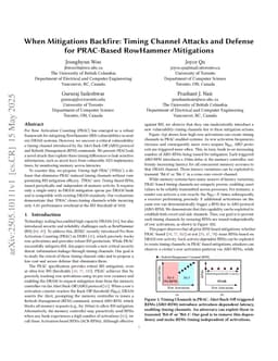 When Mitigations Backfire: Timing Channel Attacks and Defense for PRAC-Based RowHammer Mitigations