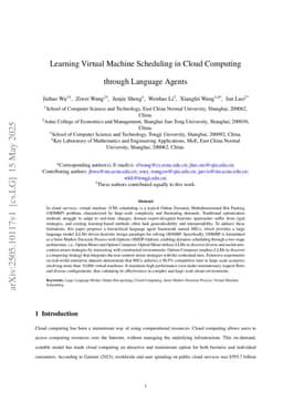 Learning Virtual Machine Scheduling in Cloud Computing through Language Agents