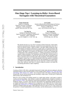 One-Stage Top-$k$ Learning-to-Defer: Score-Based Surrogates with Theoretical Guarantees