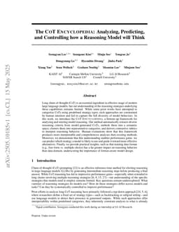 The CoT Encyclopedia: Analyzing, Predicting, and Controlling how a Reasoning Model will Think