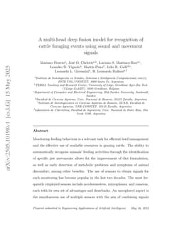 A multi-head deep fusion model for recognition of cattle foraging events using sound and movement signals