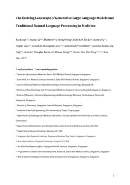 The Evolving Landscape of Generative Large Language Models and Traditional Natural Language Processing in Medicine