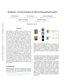 HandReader: Advanced Techniques for Efficient Fingerspelling Recognition