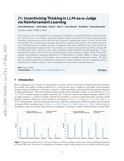J1: Incentivizing Thinking in LLM-as-a-Judge via Reinforcement Learning