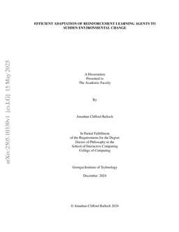 Efficient Adaptation of Reinforcement Learning Agents to Sudden Environmental Change