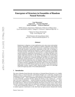 Emergence of Structure in Ensembles of Random Neural Networks