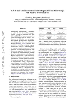 LDIR: Low-Dimensional Dense and Interpretable Text Embeddings with Relative Representations
