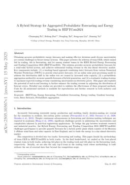A Hybrid Strategy for Aggregated Probabilistic Forecasting and Energy Trading in HEFTCom2024