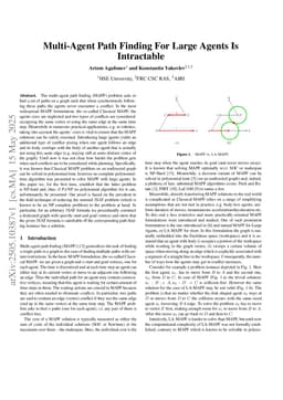 Multi-Agent Path Finding For Large Agents Is Intractable