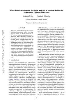 Multi-domain Multilingual Sentiment Analysis in Industry: Predicting Aspect-based Opinion Quadruples