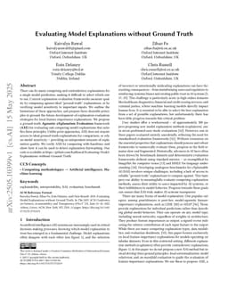 Evaluating Model Explanations without Ground Truth
