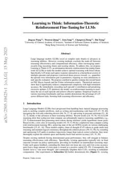 Learning to Think: Information-Theoretic Reinforcement Fine-Tuning for LLMs