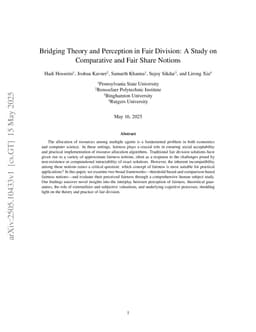 Bridging Theory and Perception in Fair Division: A Study on Comparative and Fair Share Notions