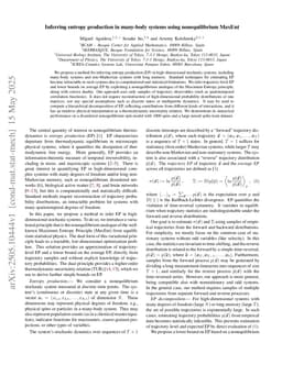 Inferring entropy production in many-body systems using nonequilibrium MaxEnt