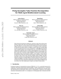 Fixing Incomplete Value Function Decomposition for Multi-Agent Reinforcement Learning