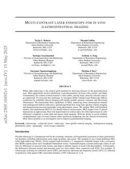 Multi-contrast laser endoscopy for in vivo gastrointestinal imaging