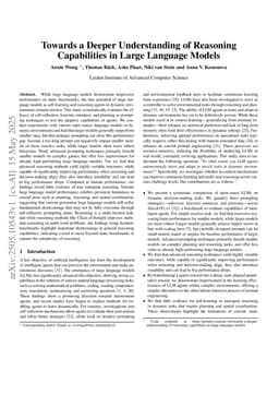 Towards a Deeper Understanding of Reasoning Capabilities in Large Language Models