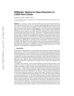 SRMamba: Mamba for Super-Resolution of LiDAR Point Clouds