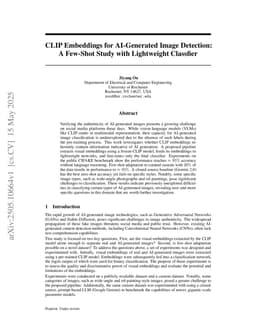 CLIP Embeddings for AI-Generated Image Detection: A Few-Shot Study with Lightweight Classifier