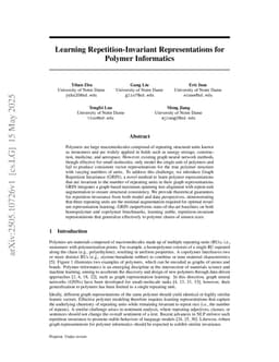 Learning Repetition-Invariant Representations for Polymer Informatics