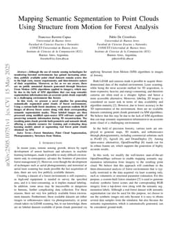 Mapping Semantic Segmentation to Point Clouds Using Structure from Motion for Forest Analysis