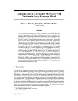 Unifying Segment Anything in Microscopy with Multimodal Large Language Model