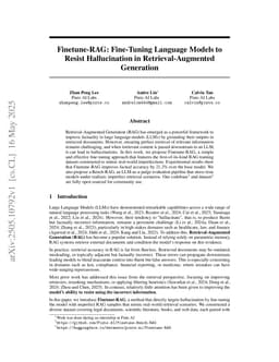 Finetune-RAG: Fine-Tuning Language Models to Resist Hallucination in Retrieval-Augmented Generation