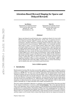 Attention-Based Reward Shaping for Sparse and Delayed Rewards