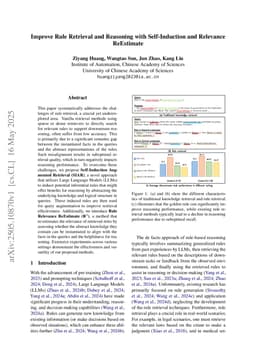 Improve Rule Retrieval and Reasoning with Self-Induction and Relevance ReEstimate