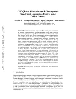GRoQ-Loco: Generalist and Robot-agnostic Quadruped Locomotion Control using Offline Datasets