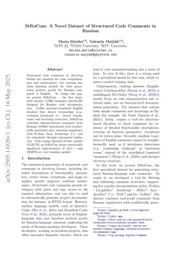 StRuCom: A Novel Dataset of Structured Code Comments in Russian