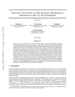 Efficient Attention via Pre-Scoring: Prioritizing Informative Keys in Transformers