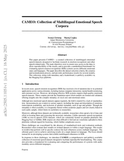 CAMEO: Collection of Multilingual Emotional Speech Corpora