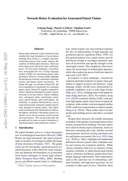 Towards Better Evaluation for Generated Patent Claims