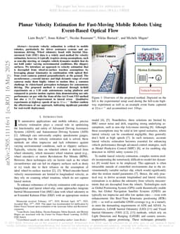 Planar Velocity Estimation for Fast-Moving Mobile Robots Using Event-Based Optical Flow