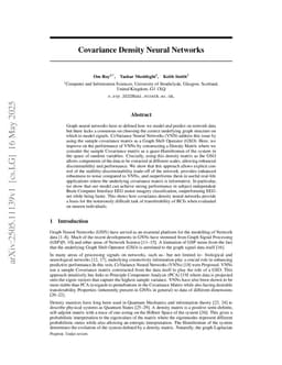 Covariance Density Neural Networks