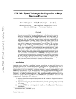 STRIDE: Sparse Techniques for Regression in Deep Gaussian Processes