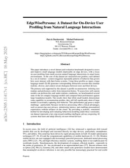 EdgeWisePersona: A Dataset for On-Device User Profiling from Natural Language Interactions