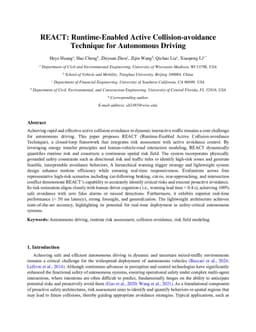 REACT: Runtime-Enabled Active Collision-avoidance Technique for Autonomous Driving