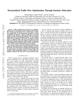Decentralized Traffic Flow Optimization Through Intrinsic Motivation